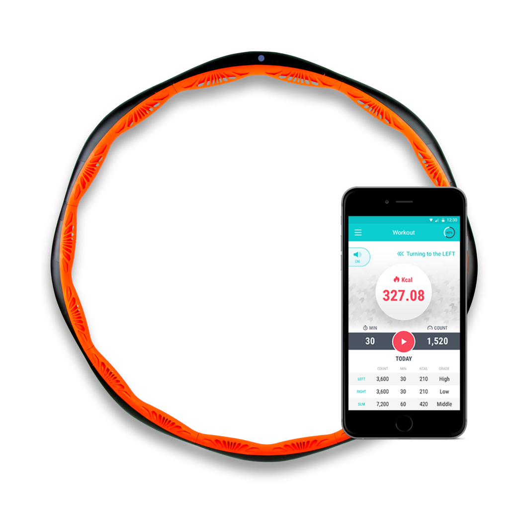 VHoop Black/Orange/Silver - Smart Fitness Hula Hoop